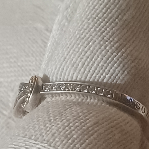 Lagos Newport Petite Two Tone Knot Diamond Ring, SS & 18k - Picture 6 of 11